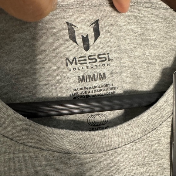 Messi authentic big logo soccer player gray Tshirt size M NWT - Picture 4 of 8